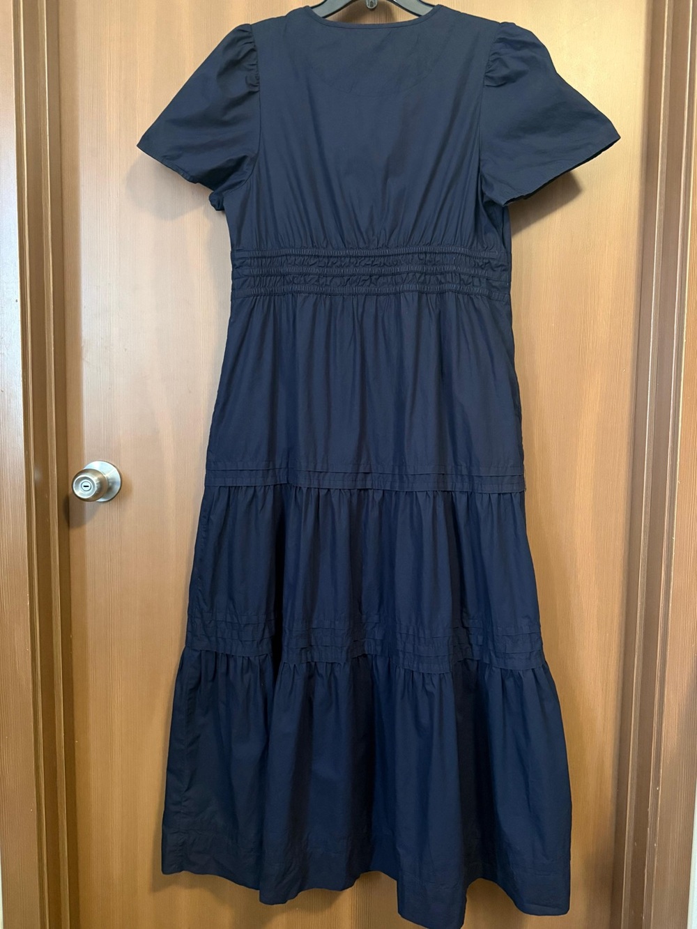 Quince- 100% Organic Cotton Poplin Tiered Maxi Dress Sz: L - Picture 6 of 11